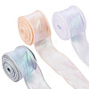  3 Rolls 3 Colors Flat Rainbow Color Organza Ribbon OCOR-TA0001-47-9