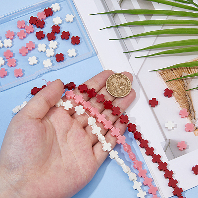 3 Strands 3 Colors Synthetic Coral Beads Strands CORA-FH0001-02-1