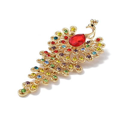 Alloy Rhinestone Brooch for Women JEWB-C024-01G-02-1
