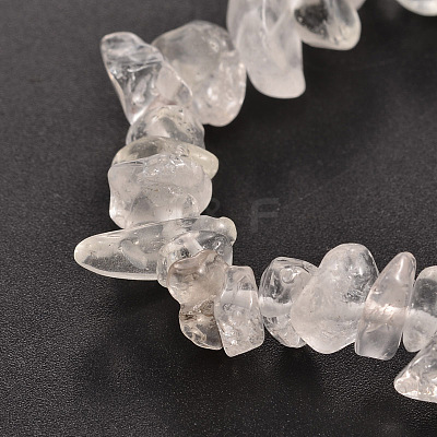 Chips Natural Quartz Crystal Beaded Stretch Bracelets BJEW-JB01826-05-1