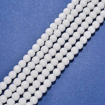 Synthetic White Agate Beads Strands X-G-D419-6mm-01-1