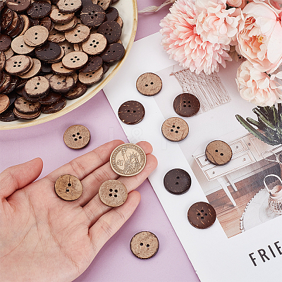 160Pcs 2 Styles Coconut Buttons BUTT-HY0001-22A-1