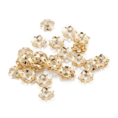 Multi-Petal Brass Bead Caps KK-D063-19G-1