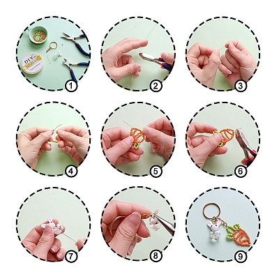 Handmade Bunny Lampwork Beads LS-LAMP-P051-J01-1