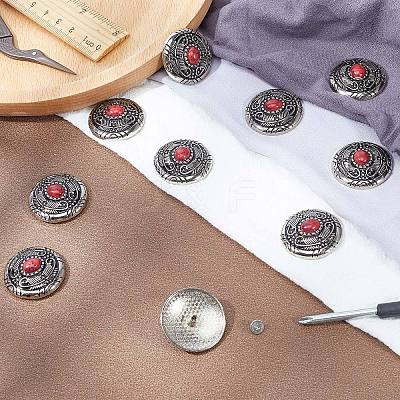 1-Hole Alloy & Cat eye Turquoise Decorative Rivets FIND-GF0004-53B-1