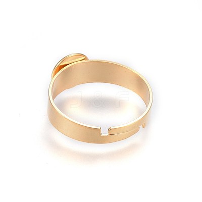 Ion Plating(IP) Adjustable 201 Stainless Steel Finger Rings Components STAS-G187-01G-6mm-1-1