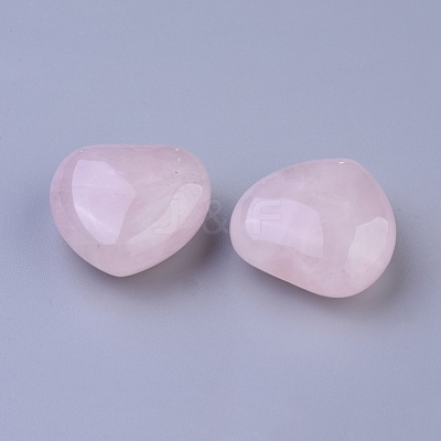 Natural Rose Quartz Heart Love Stone G-G790-29-1