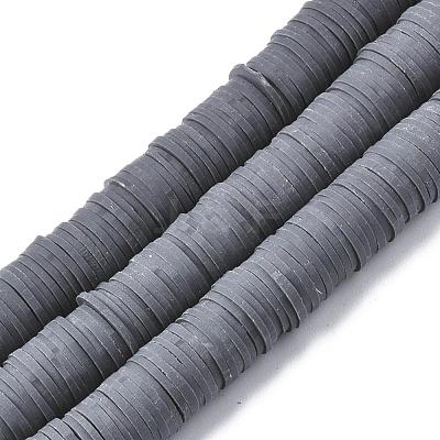 Flat Round Handmade Polymer Clay Beads CLAY-R067-12mm-41-1