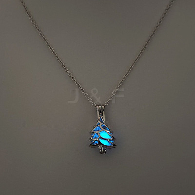 Alloy with Luminous Resin Bead Inside Pendant Necklaces for Women Men FS-WG4D5C2-21-1