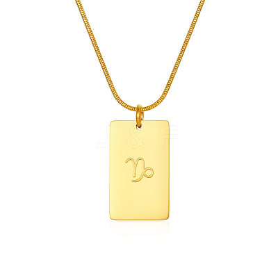Stylish Stainless Steel 12 Zodiac Rectangle Pendant Necklaces for women GA2858-5-1