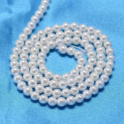 Round Shell Pearl Bead Strands BSHE-L011-2.5mm-A013-1