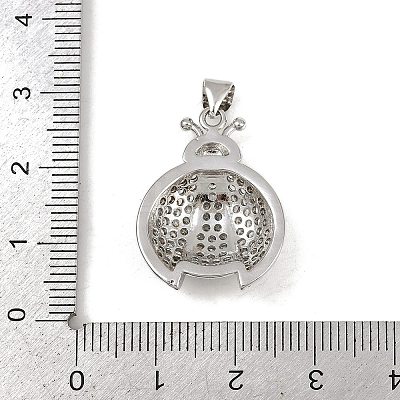 Brass Micro Pave Cubic Zirconia Pendants KK-P323-08P-1