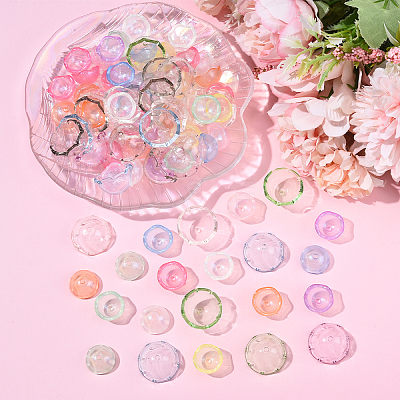 UV Plating Acrylic Bead Caps OACR-YW0002-39-1