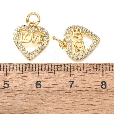 Valentine's Day Brass Micro Pave Clear Cubic Zirconia Charms CU-E003-17G-D-1