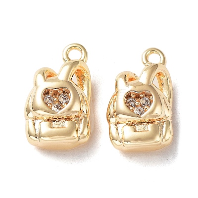 Rack Plating Brass Micro Pave Cubic Zirconia Pendants KK-K333-83G-1