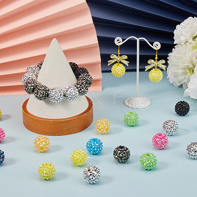 80Pcs Resin Rhinestone Beads RESI-SC0003-28-1