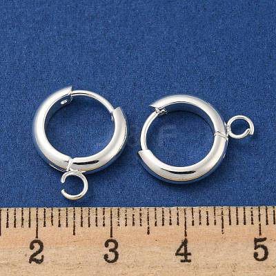 201 Stainless Steel Huggie Hoop Earring Findings STAS-P283-01X-S-1