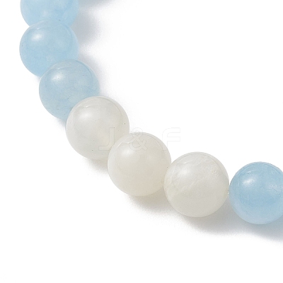 Round Natural Gemstone Stretch Beaded Bracelets BJEW-JB12986-1