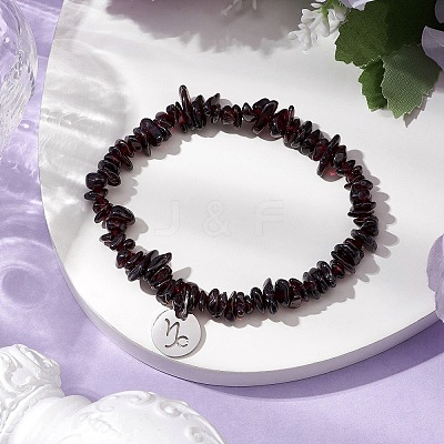 Natural Garnet Stretch Bracelets BJEW-JB11147-10-1