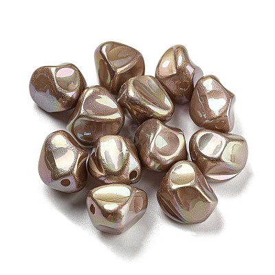 Spray Painted ABS Plastic Beads KY-C017-08B-1