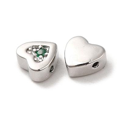 Real Platinum Plated Brass Beads KK-H455-09P-03-1