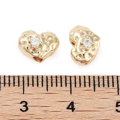 Brass Micro Pave Clear Cubic Zirconia Beads KK-Z059-05G-1