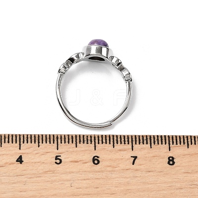 Natural Charoite Finger Rings RJEW-A084-04P-07-1