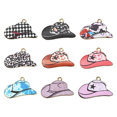 45Pcs 9 Colors Printed Zinc Alloy Pendants FIND-CJ0004-24-1