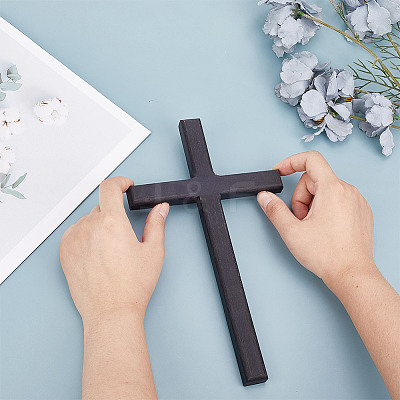 Wooden Cross Wall Decoration WOOD-WH0124-91-1