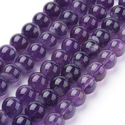 Natural Amethyst Beads Strands G-G099-8mm-1-1