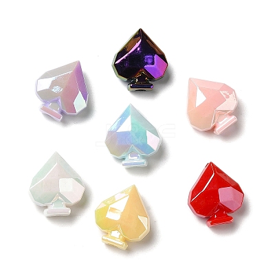 UV Plating Opaque Acrylic Beads X-MACR-D025-10-1
