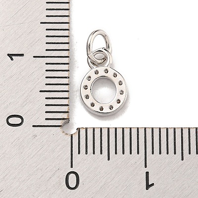 Initial Letter Brass with Cubic Zirconia Charms KK-Q814-26O-P-1