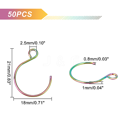 PVD Vacuum Plating 304 Stainless Steel Earring Hooks STAS-UN0018-14M-1
