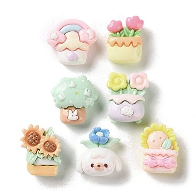 Opaque Resin Cabochons RESI-K043-29-1