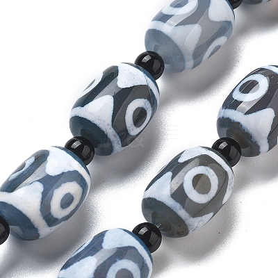Tibetan Style dZi Beads Strands G-NH0037-C08-02-1