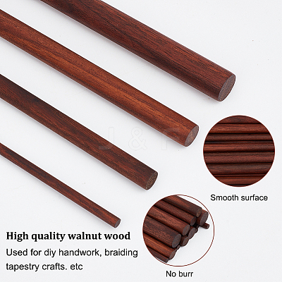 14Pcs 4 Styles Walnut Wood Craft Sticks WOOD-OC0003-77-1