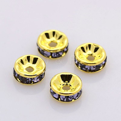 Brass Rhinestone Spacer Beads RB-A014-Z8mm-18G-1