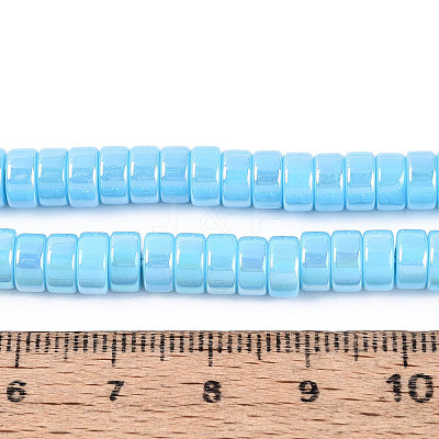 AB Color Plated Opaque Glass Beads Strands GLAA-T026-3x6mm-P06-1