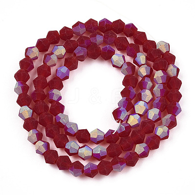 Imitate Austrian Crystal Bicone Frosted Glass Beads Strands GLAA-F029-TM2mm-A27-1