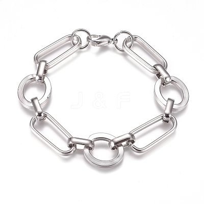 Tarnish Resistant 304 Stainless Steel Chain Bracelets BJEW-L661-06P-1