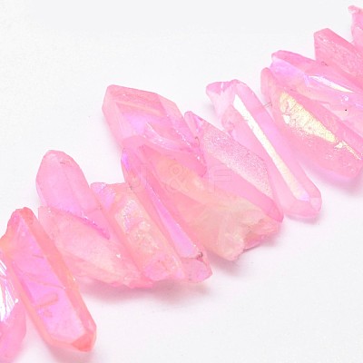 Electroplated Natural Quartz Crystal Bead Strands X-G-G896-03-1