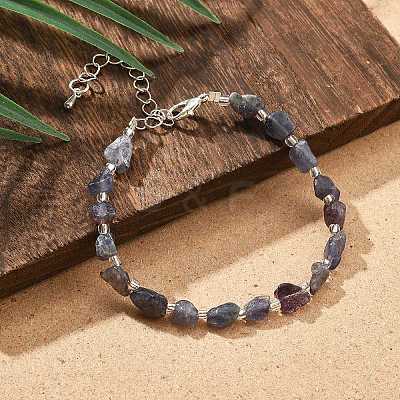 Natural Iolite Chips Bracelets for Women BJEW-H623-01S-03-1
