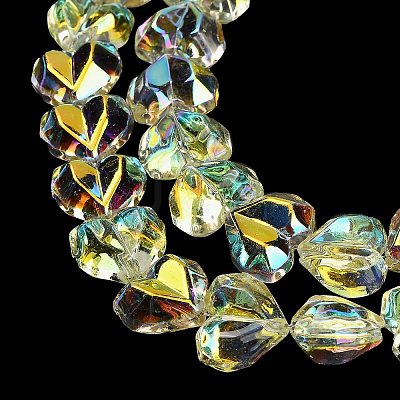 Electroplate Transparent Glass Beads Strands EGLA-B012-AB02-1