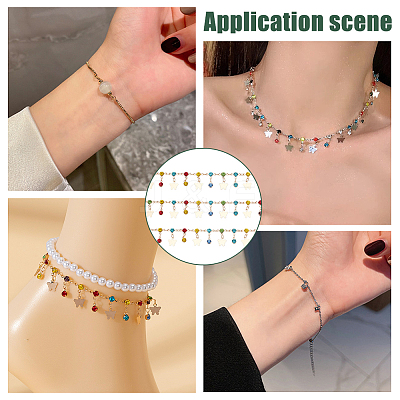 Brass Butterfly & Rhinestone Diamond Charms Bracelet Bib Necklace DIY Making Kit DIY-WR0004-17-1