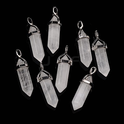 Natural Quartz Crystal Double Terminated Pointed Pendants G-F295-04G-1