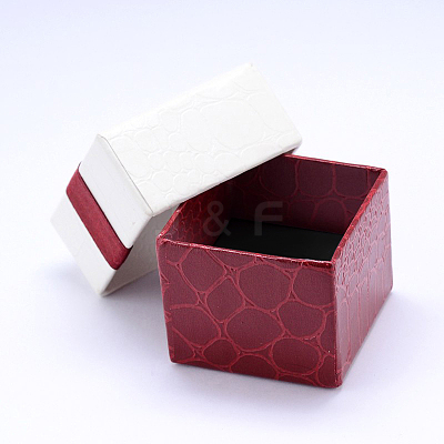 Rectangle Cardboard Ring Boxes with Black Velvet inside & Bowknot CBOX-N006-02-1