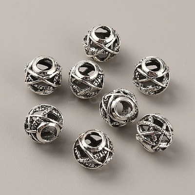 Tibetan Style Alloy European Beads FIND-TAC0002-065E-01-1
