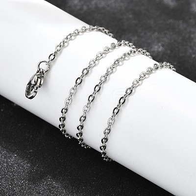 Tarnish Resistant 304 Stainless Steel Women Chain Necklaces X-NJEW-C079-01C-1