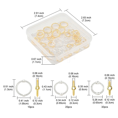 60Pcs 3 Styles Rack Plating Alloy Bead Frames FIND-FS0003-46-1