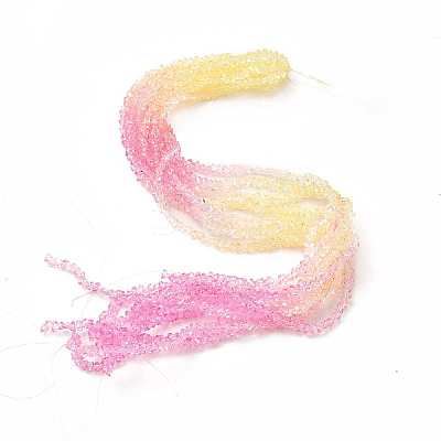 Transparent Glass Bead Strands GLAA-H023-02F-1